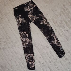 Floral Black and Pink Leggings